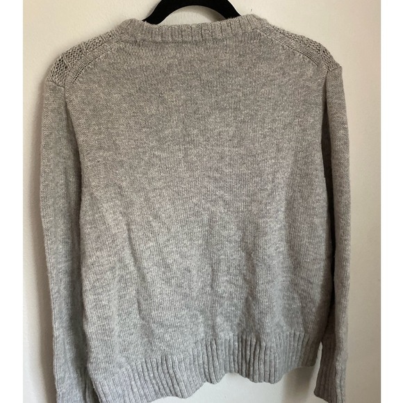 J. Crew Cable Knit Wool Gray Sweater XXL Chunky Fisherman Scandigirl Normcore - Picture 6 of 6